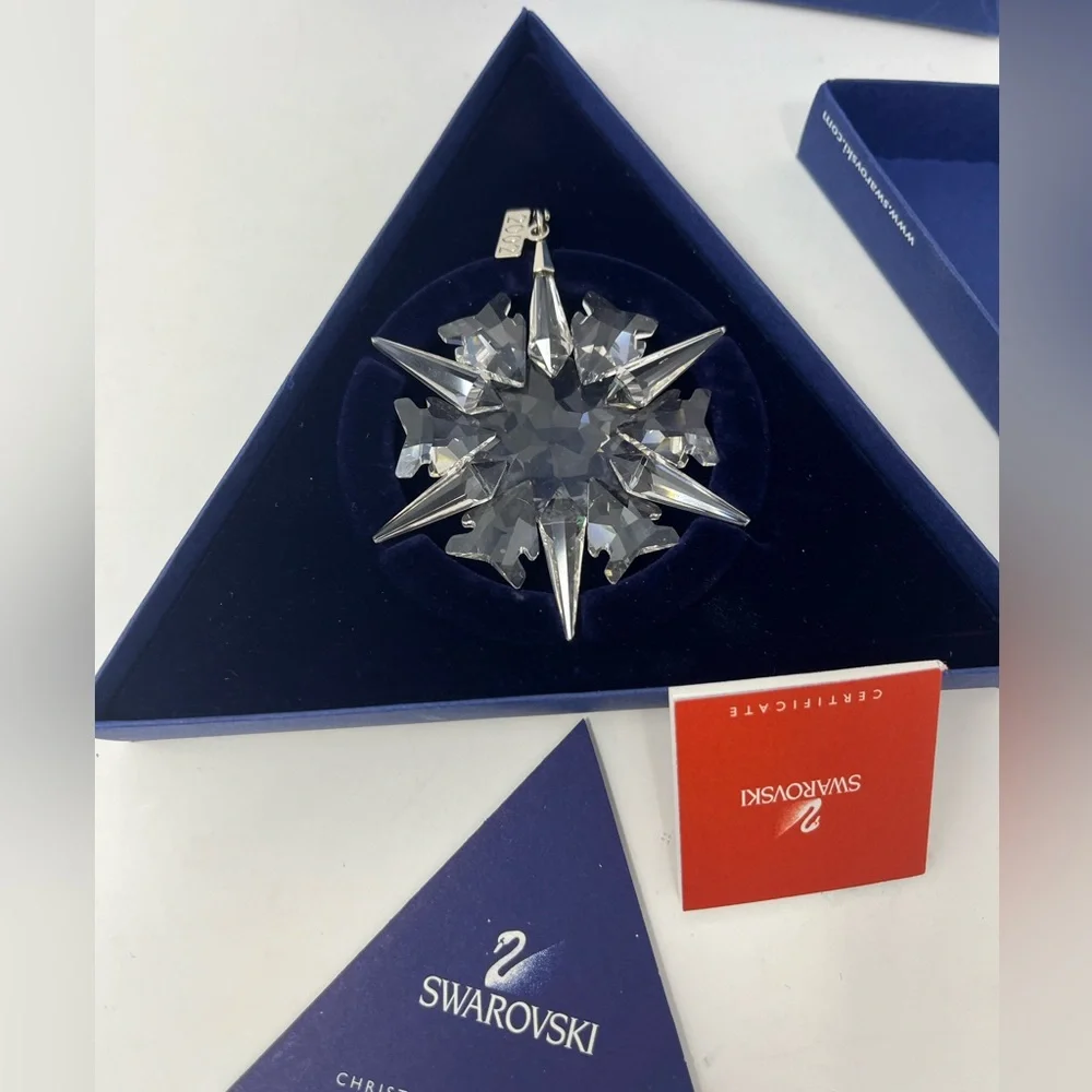 SWAROVSKI Annual Christmas Crystal Ornament Snowflake 2002 VTG w/Box
